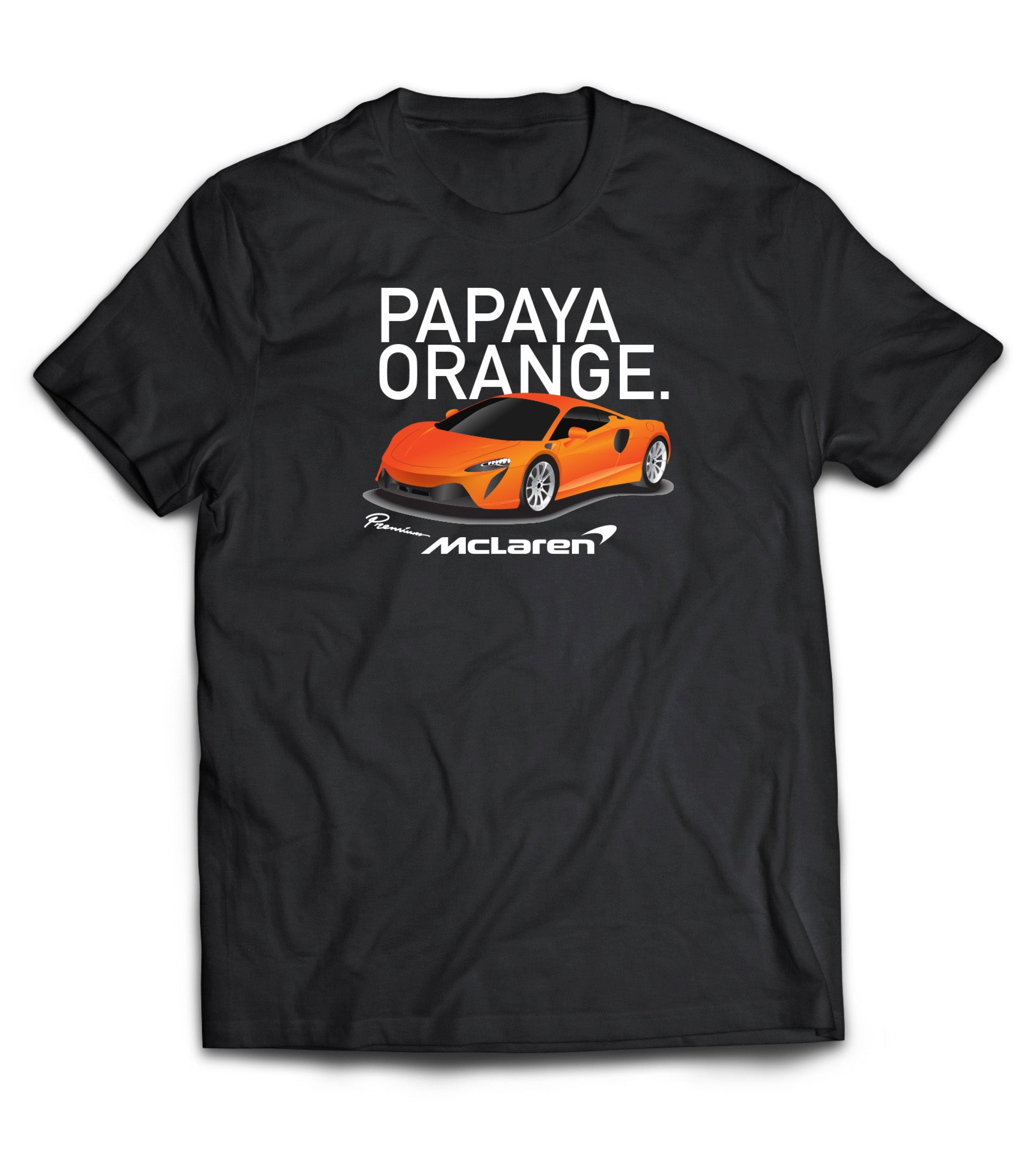 Papaya Orange Men's Tee (Black)